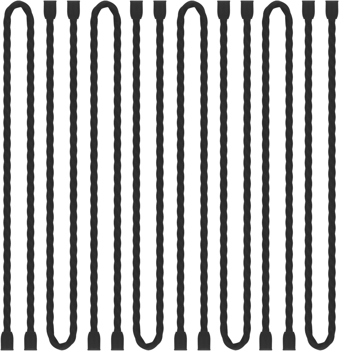 8PCS Silicone Cable Ties 18-Inch Reusable Twist Ties Steel-Core Cable Tie Straps Organizer All Purpose Bendable Cord Tie for Indoor Outdoor Bundling Holding Securing and Wrapping Cables (Black)