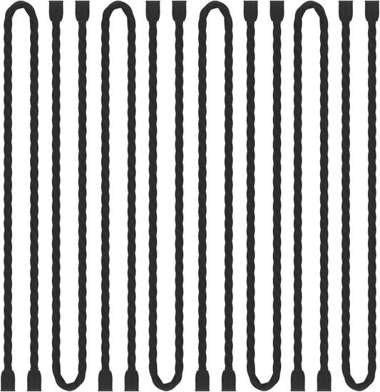 8PCS Silicone Cable Ties 18-Inch Reusable Twist Ties Steel-Core Cable Tie Straps Organizer All Purpose Bendable Cord Tie for Indoor Outdoor Bundling Holding Securing and Wrapping Cables (Black)