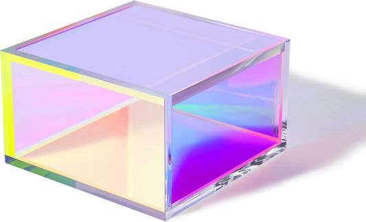 Acrylic Display Box Clear Boxes with Hinged Lid Small Lucite Rainbow Box for Gifts, Weddings, Party Favors, Treats, Candies & Accessories Storage