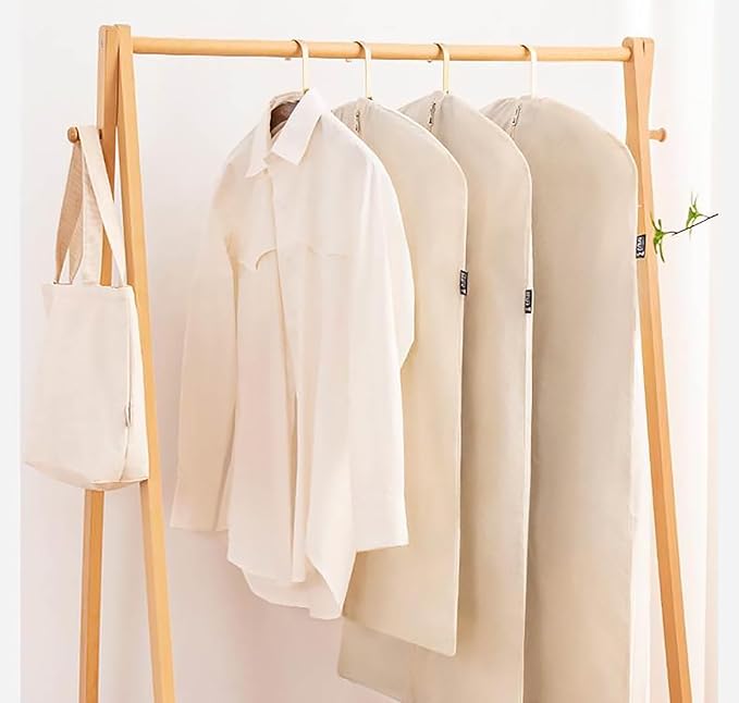 100% cotton canvas garment bags for closet storage and travel suit bags for clothes, coats, jackets, shirts, dresses suit garment cover for hanging clothes storage (24''x40'')