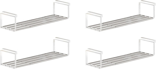 Expandable Shoe Rack Organizer - Adjustable Shoe Rack & Under Cabinet Shelf - for Shoe or Clothing Storage and Organization, Under Shelf Storage (Stainless,4Pcs)