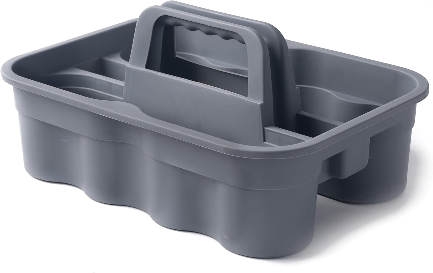 Matthew Large Plastic Tote Tool & Deluxe Supply Cleaning Caddy with Handle Portable Shower Basket Storage Caddy for Cleaning Products Organizer,Take-Out Coffee/Soft Drink,Bath Multi Use - Gray