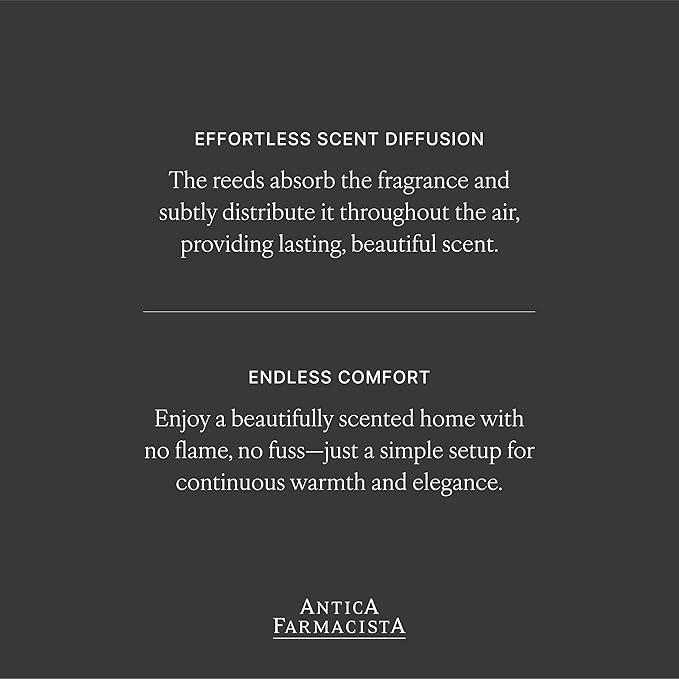 Antica Farmacista Home Ambiance Diffuser - Long-Lasting Reed Scent Diffuser - Luxury Room Freshener Gift - Warm White, 8.45 fl oz