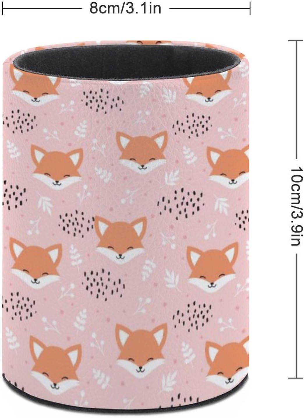 Cute Fox Pen Holder Pencil Organizer Cute Pencil Cup Desk Decor Makeup Brush Holder PU Multifunctional Office Suppliesfor Home Classroom School