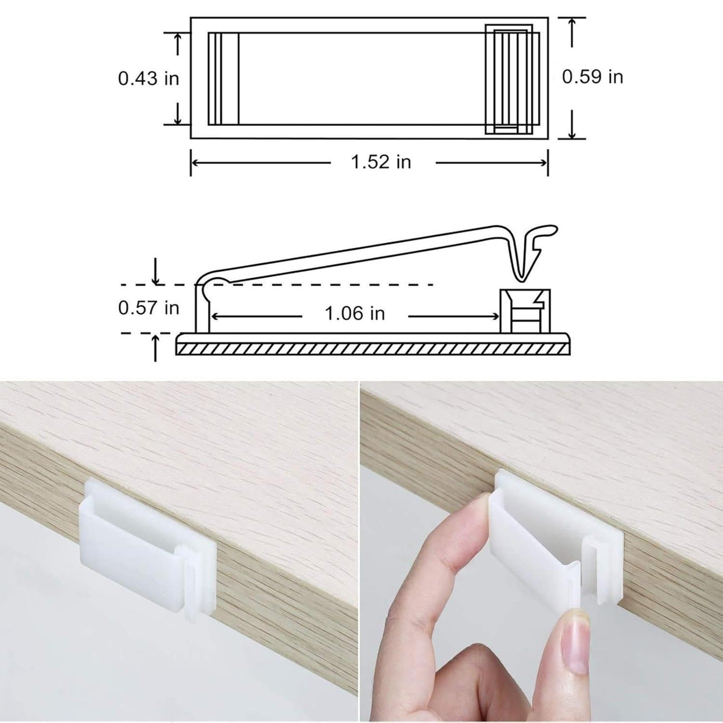 50Pcs Self Adhesive Cable Management Clips,Cable Organizers Wire Clips Cord Holder for PC Laptop Ethernet Cable Desktop Home Office(1.52’’ x 0.59’’ x 0.57’’,White)