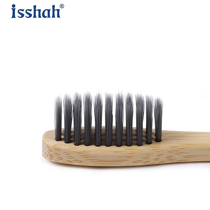 Biodegradable Eco-Friendly Natural Bamboo Charcoal Toothbrushes, FSC Certified and PETA Approved - 12 Count