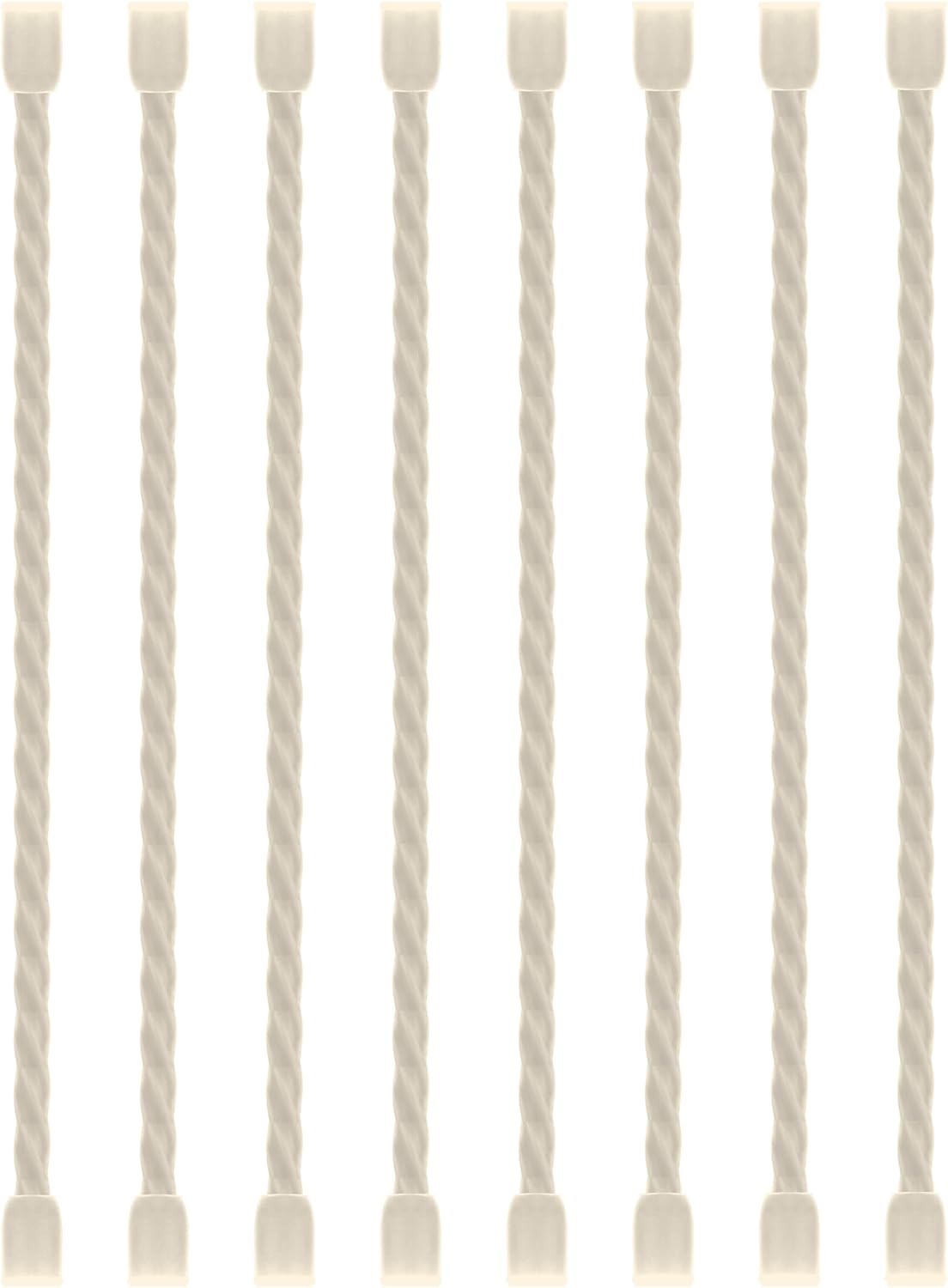 8PCS Silicone Cable Ties 6 Inch Reusable Twist Ties Steel-Core Cable Tie Straps Organizer All Purpose Bendable Cord Tie for Indoor Outdoor Bundling Holding Securing and Wrapping Cables (White)