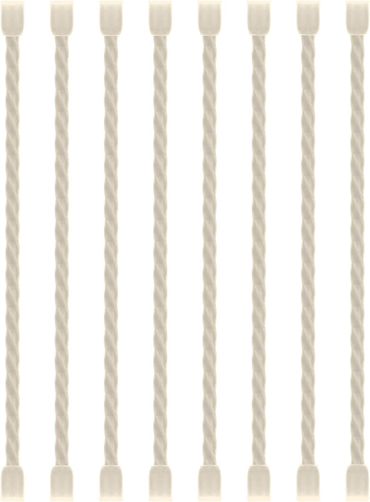 8PCS Silicone Cable Ties 6 Inch Reusable Twist Ties Steel-Core Cable Tie Straps Organizer All Purpose Bendable Cord Tie for Indoor Outdoor Bundling Holding Securing and Wrapping Cables (White)