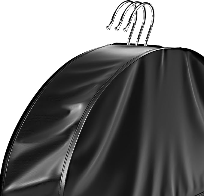 Univivi 12 Inch Satin Shoulder Covers for Clothes (Set of 4) Breathable Shoulder Garment Dust Cover Closet Suit Protects for Suit, Coats, Jackets - Black