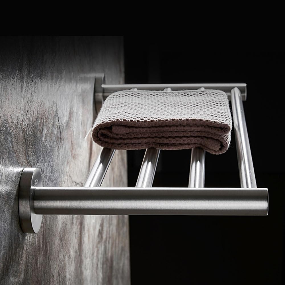 20 Inch Bathroom Towel Rack, Hotel Style Towel Racks for Bathroom Wall Mounted, Modern Towel Bar Rack, 2-Tier Towel Shelves, Gray