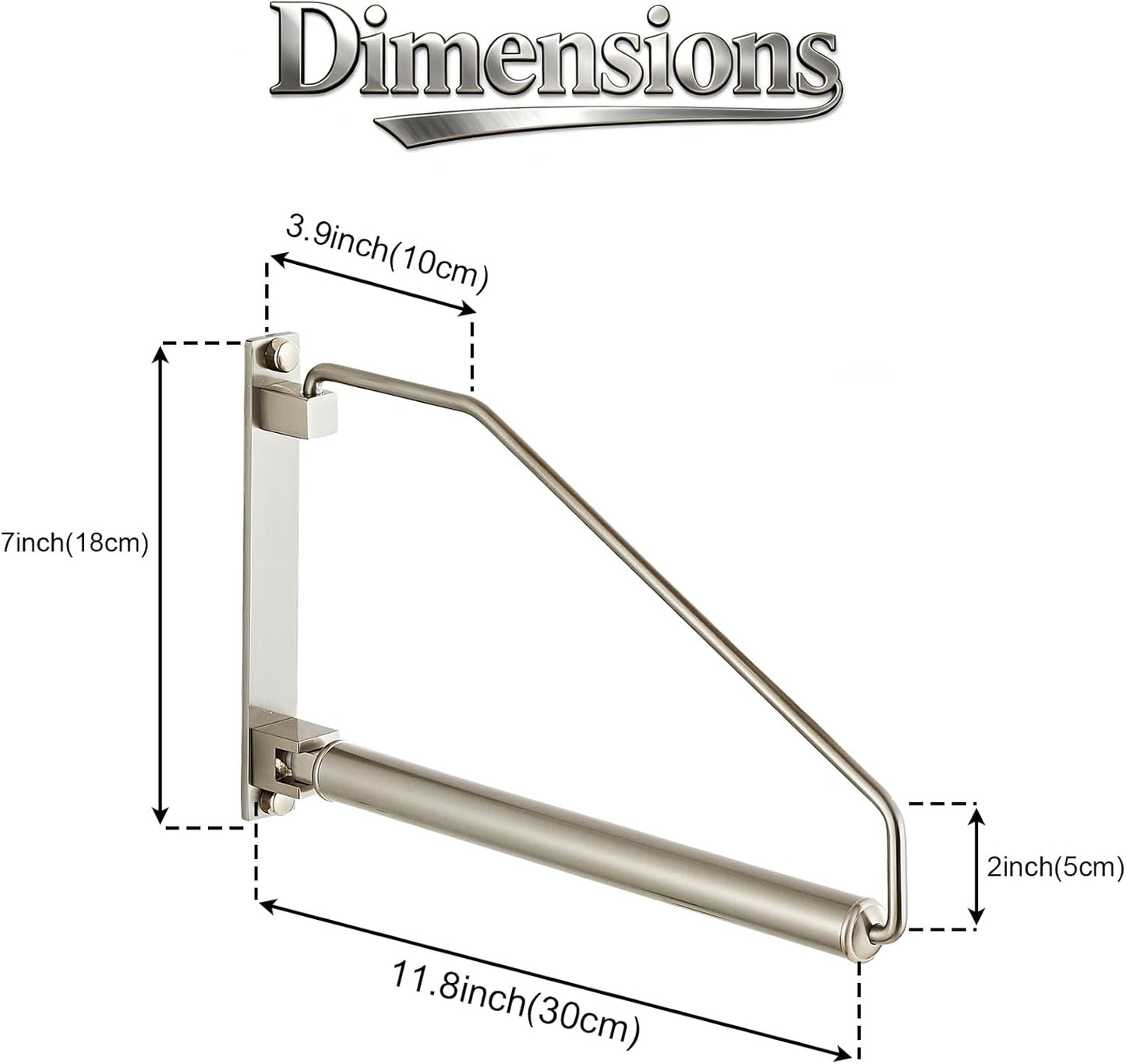 Folding Wall Mounted Clothes Hanger Rack Clothes Hook Solid Brass with Swing Arm Holder Clothing Hanging System Closet Storage Organizer Heavy Duty Drying Rack Wall Mount,Brushed Nickel
