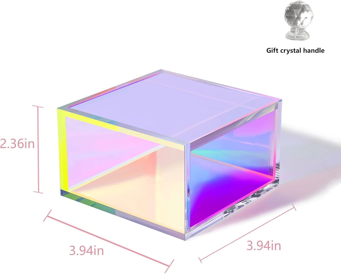 Acrylic Display Box Clear Boxes with Hinged Lid Small Lucite Rainbow Box for Gifts, Weddings, Party Favors, Treats, Candies & Accessories Storage