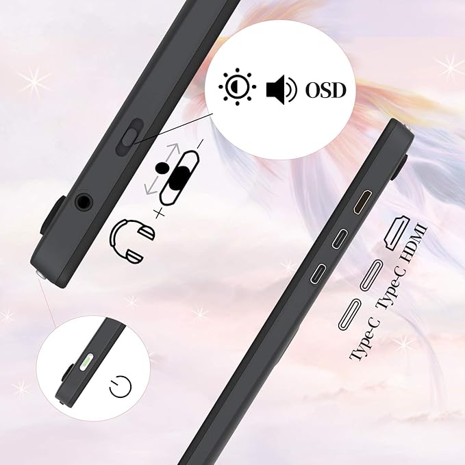 GAOMON PD1220 11.6’’ Pen Display (Charcoal Grey) 86% NTSC Full Laminated Graphics Drawing Tablet with Tilt Support 8192 Levels Passive Stylus, Compatible with Windows & Mac &Android