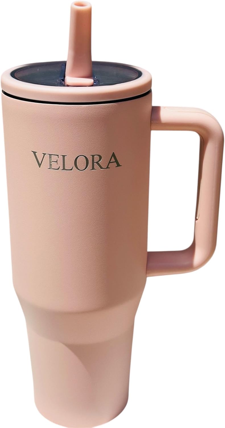 VELORA ChillGuard 40 oz Stainless Steel Insulated Tumbler for Hot & Cold Drinks (Water, Coffee, Smoothies, juices etc) (Pink)
