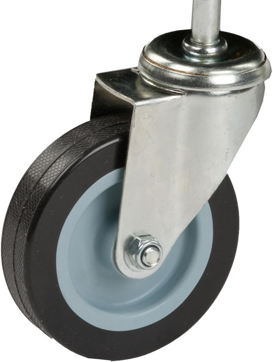 3-Shelf Utility Cart with Swivel Wheels, Enclosed Design with 2 Side Handles, Plastic and Aluminum (Black)