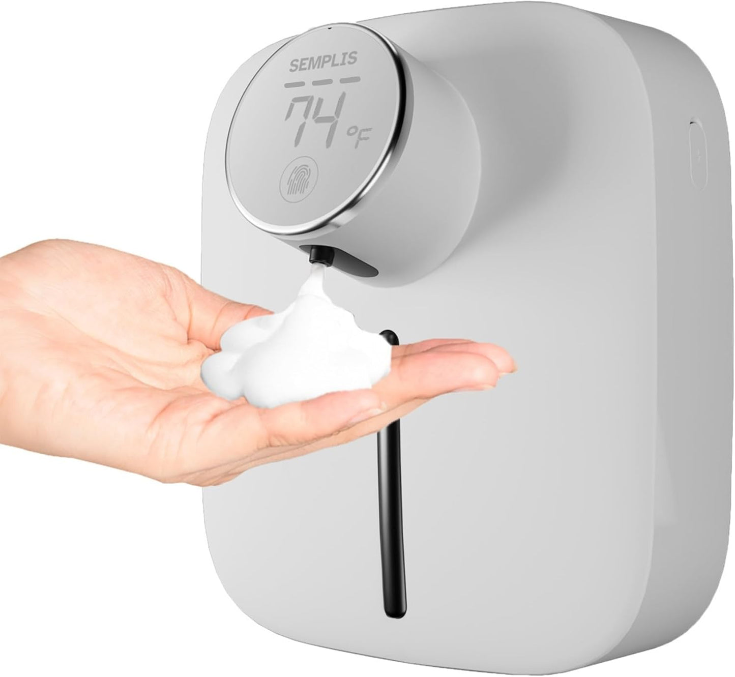 Automatic Soap Dispenser – Touchless Foaming Hand Soap Dispenser with Digital Display, 6 Adjustable Foam Levels, USB Rechargeable Wall‑Mount for Bathroom & Kitchen, 10.82 oz/320 ml
