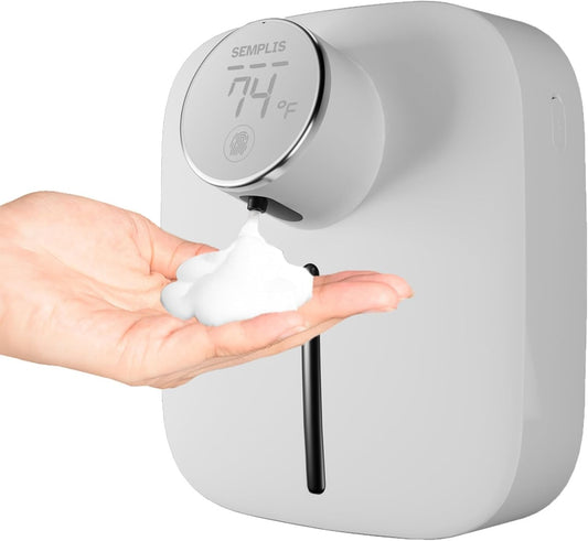 Automatic Soap Dispenser – Touchless Foaming Hand Soap Dispenser with Digital Display, 6 Adjustable Foam Levels, USB Rechargeable Wall‑Mount for Bathroom & Kitchen, 10.82 oz/320 ml
