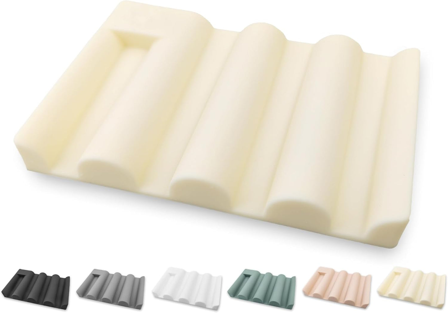 Soap Dish for Shower, Bathroom & Kitchen – Non-Slip, Self-Draining Design to Keep Soap Dry, Extend Soap Life – Easy to Clean, Compact & Durable (Beige, 2 pcs)