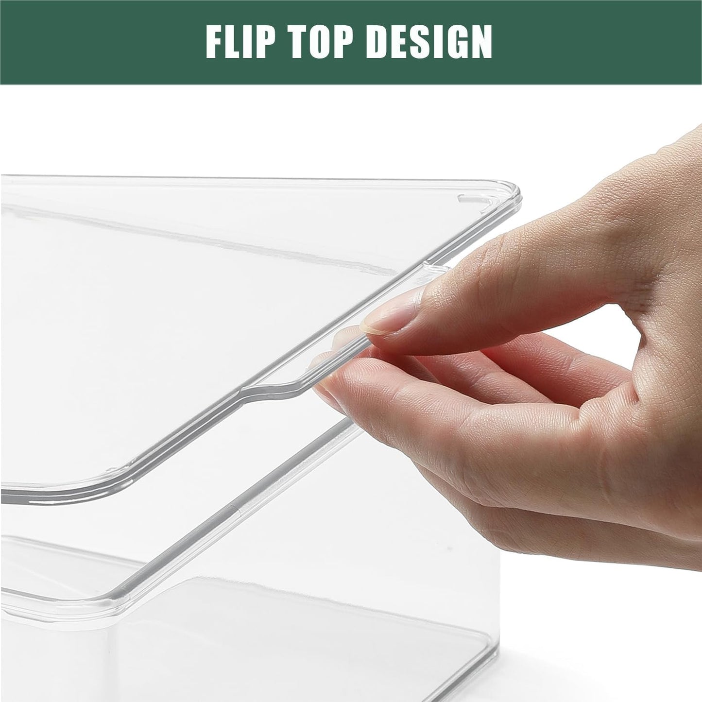 SSTATES Clear Acrylic Dryer Sheets Holder, Flip-top Laundry Pods Container with 2 Label Decals for Laundry Room Organization and Décor, Stackable Storage Box (2 Pack)