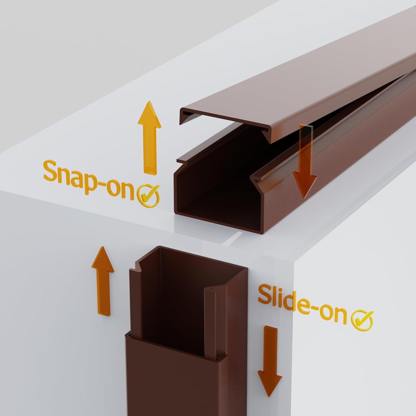 Brown Channel Kit Hide Wires - 157in Cord Concealer, Hide Along Walls, Extension Cord Safety Cover, TV Wall Wire Hiders