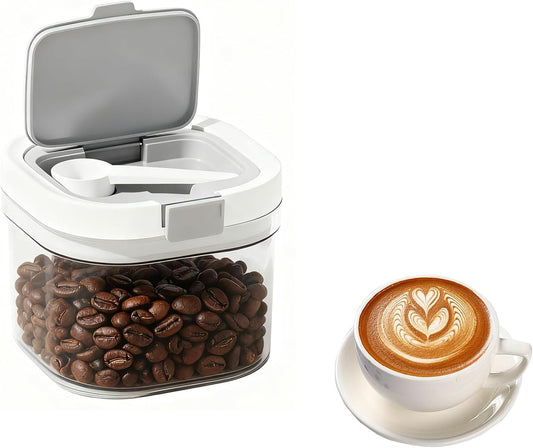 Airtight Coffee Canister, 0.7 Qt Coffee Bean and Ground Coffee Canister, sugar container with spoon,Perfect for Coffee, Beans, Flour,Cereal, Sugar