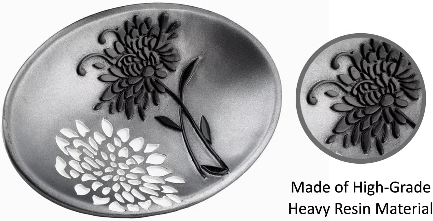 Zahari Home 4pc Erica Bathroom Accessories Sets Modern Classic Soap Dispenser, Tumbler, Tooth Brush Holder and Soap Dish Holder Unique Design Grey Bathroom Set