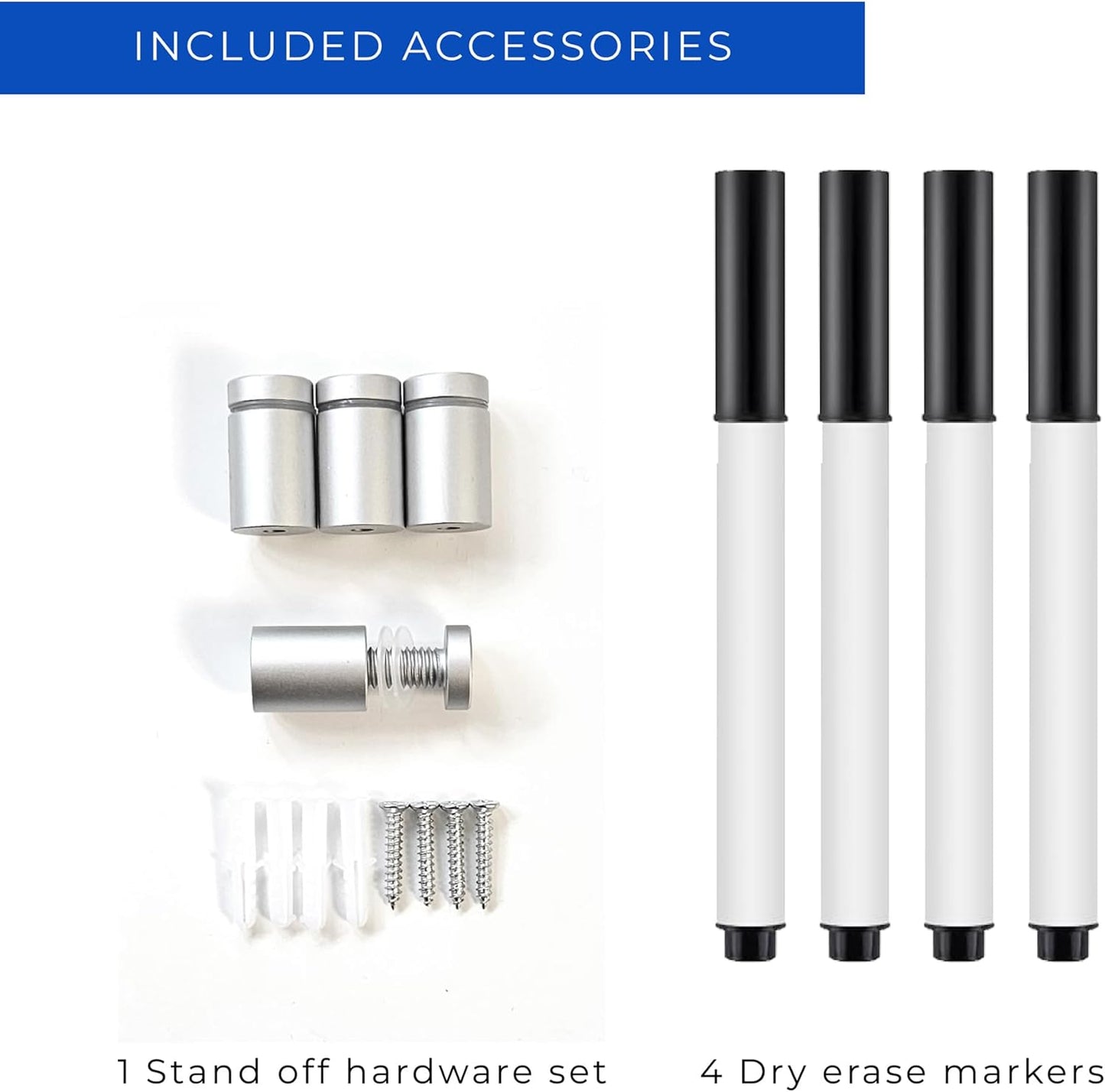 12x16 Dry Erase Board for Wall - with .25 White Acrylic and Satin Stand Off Finish - Perfect Whiteboard for Office, Home, Classroom - Durable and Stylish .25 White Acrylic Dry Erase Board