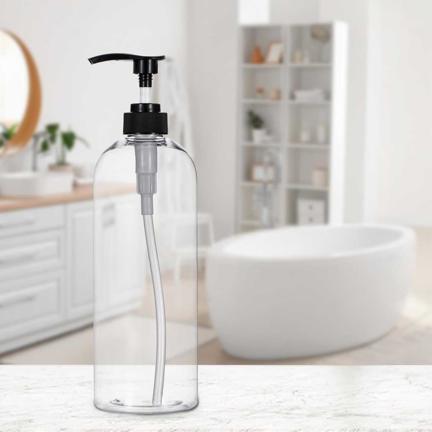 Yebeauty Pump Bottle Dispenser, 33.8oz 1000ml Empty Plastic Shampoo and Conditioner Dispenser, Refillable Shower Soap Dispenser Pump Bottle Containers for Bathroom Kitchen, 2 Pack Clear