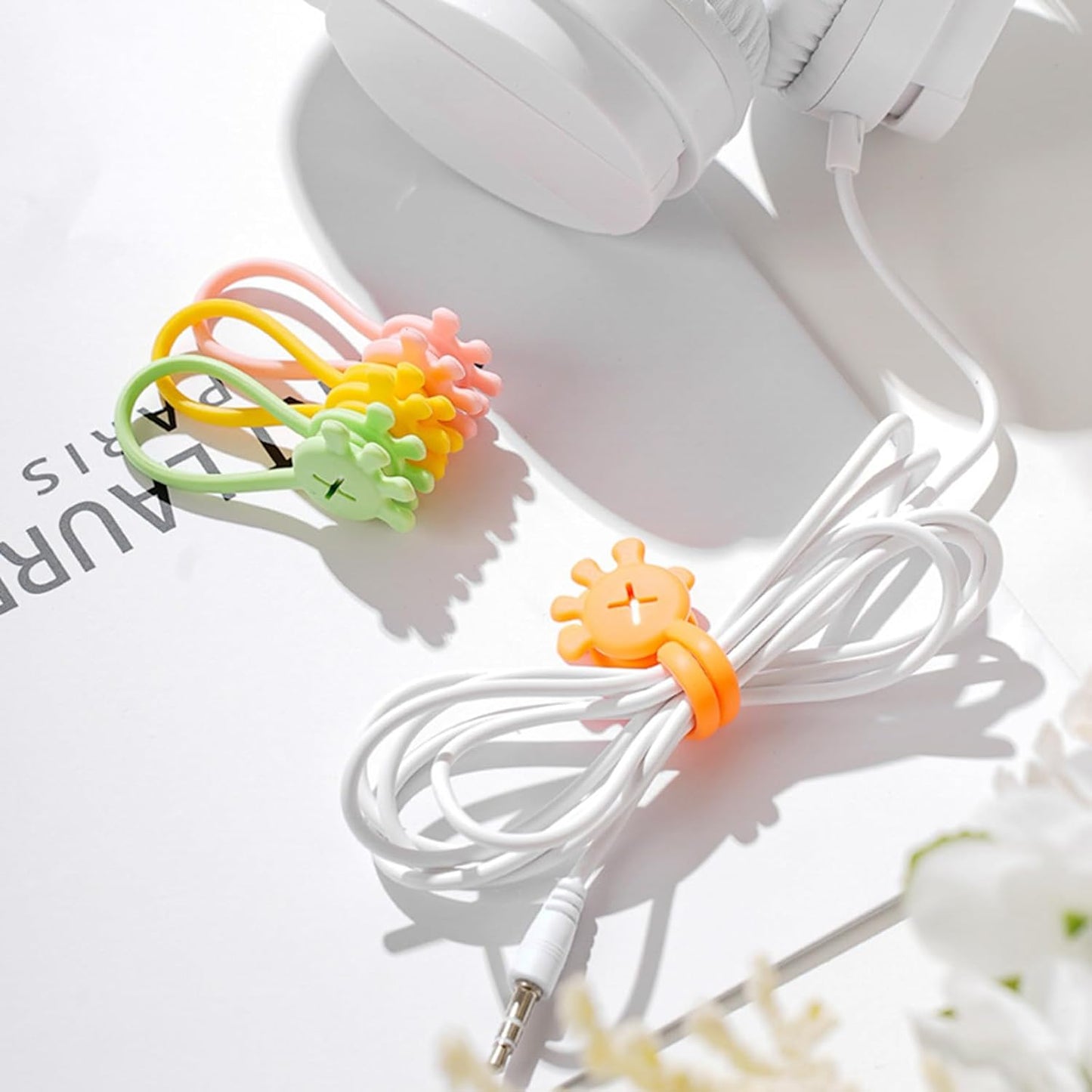 10Pcs Cable Ties Clips Cord Organiser Clip Reusable Silicone Organisers Bookmarks Fridge Magnet