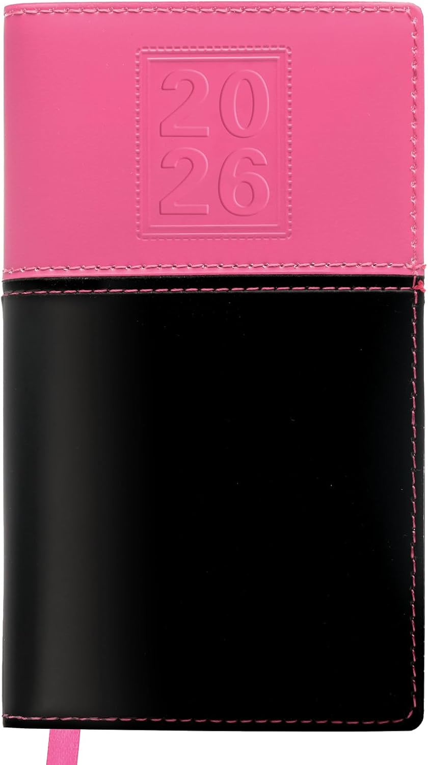 2026 Pocket Planner/Pocket Calendar, 3.5"x6": Includes 14 Months (November 2025 - December 2026) / 2026 Weekly Planner/Weekly Agenda/Monthly Calendar Organizer (Pink/Black)