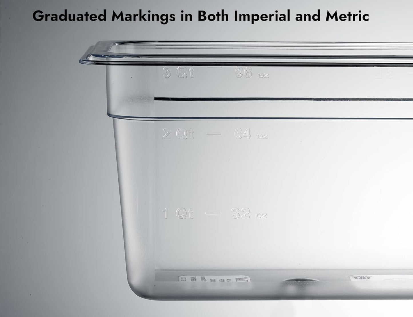 CURTA 6 Pack NSF Food Pans, 1/4 Size 6 Inch Deep, Commercial Polycarbonate Plastic Clear Freezer-Safe