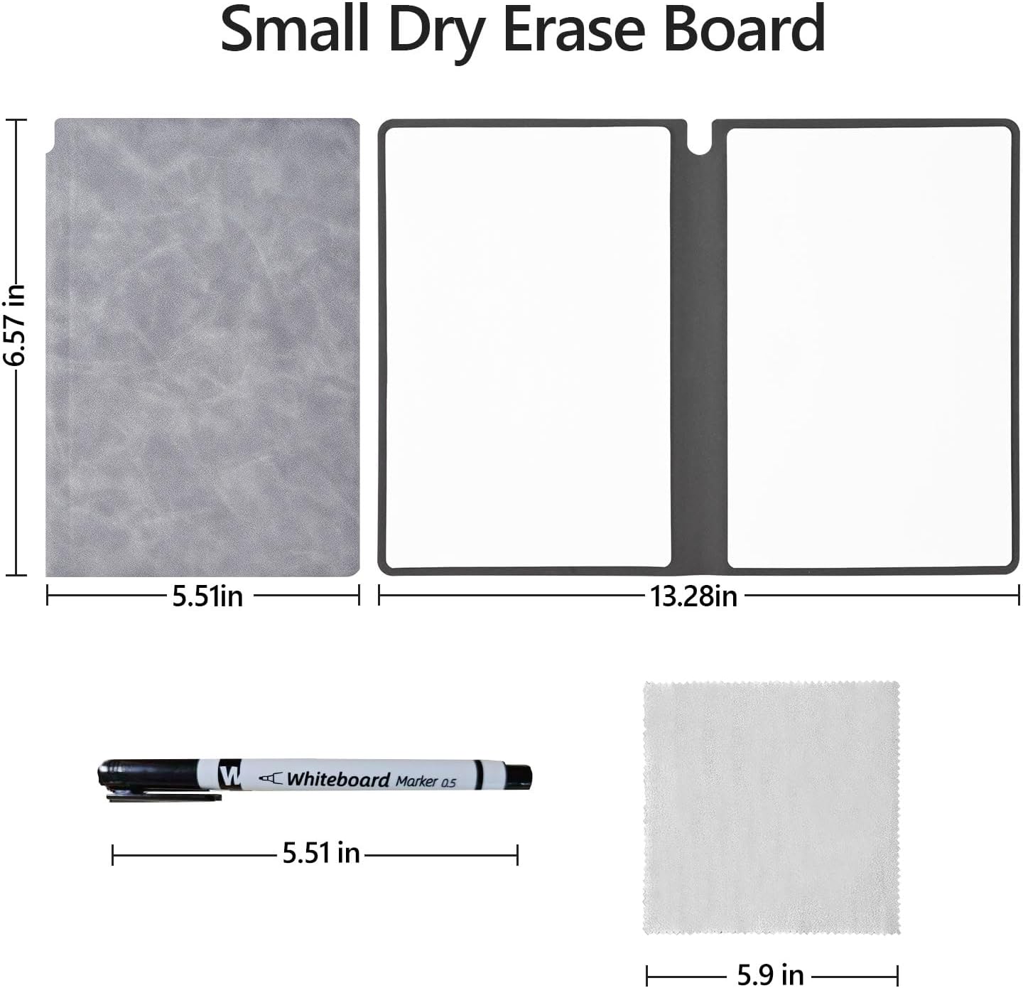 Portable Dry Erase Board,Portable White Board,Small Dry Erase Board,Foldable,Erasable,Repeatable,9.5 * 6.6 inches,for Office,Home,School,Study,Meeting(Grey)