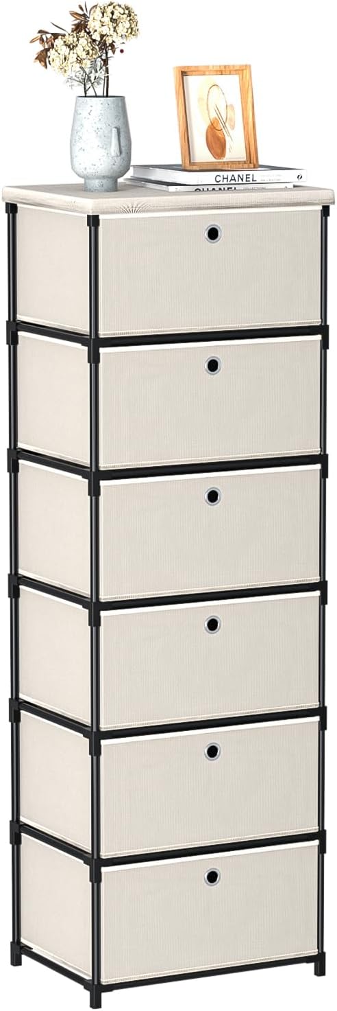 Fabric Storage Drawers Dresser and Chest of Drawers, Small Dresser with Drawers Unit, Sturdy Fabric Storage Bin Organizer for Closet