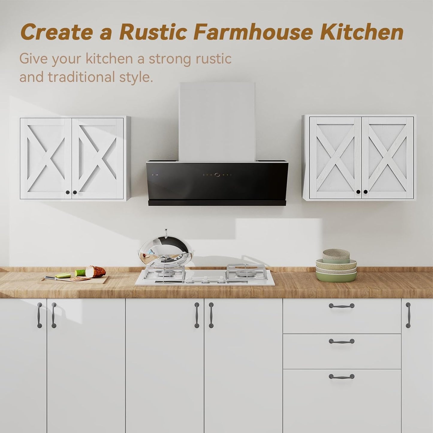 YOURLITE Laundry Cabinet, Medicine Cabinet, Bathroom Kitchen Storage Wall Mounted Farmhouse Organizer with Shelves Over Toilet, One Set of 2 Pieces X 24", White