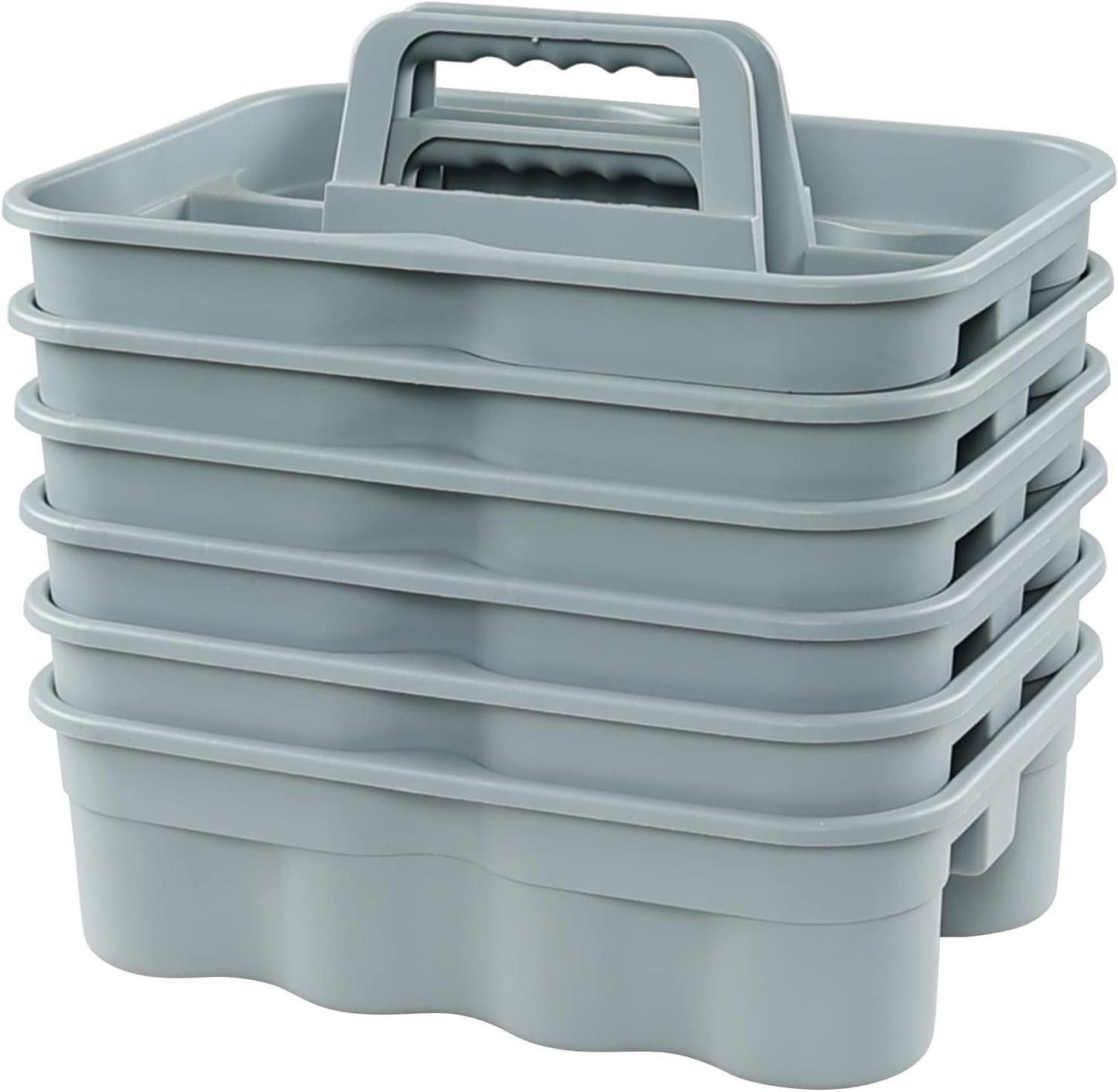 Plastic Cleaning Tote Caddy, Plastic Caddy with Handle, 6 Pack