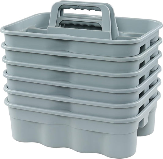 Plastic Cleaning Tote Caddy, Plastic Caddy with Handle, 6 Pack