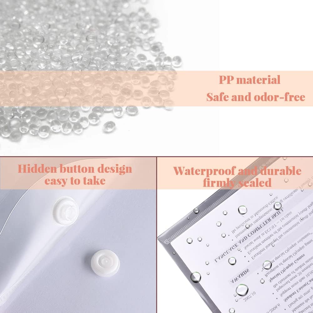 Vmiapxo 40 Pack Stamp and Die Storage Pockets, Reusable Small Plastic Envelopes Waterproof Sticker Organizer Receipt Holder Photo Storage Folders (7" x 9.4")