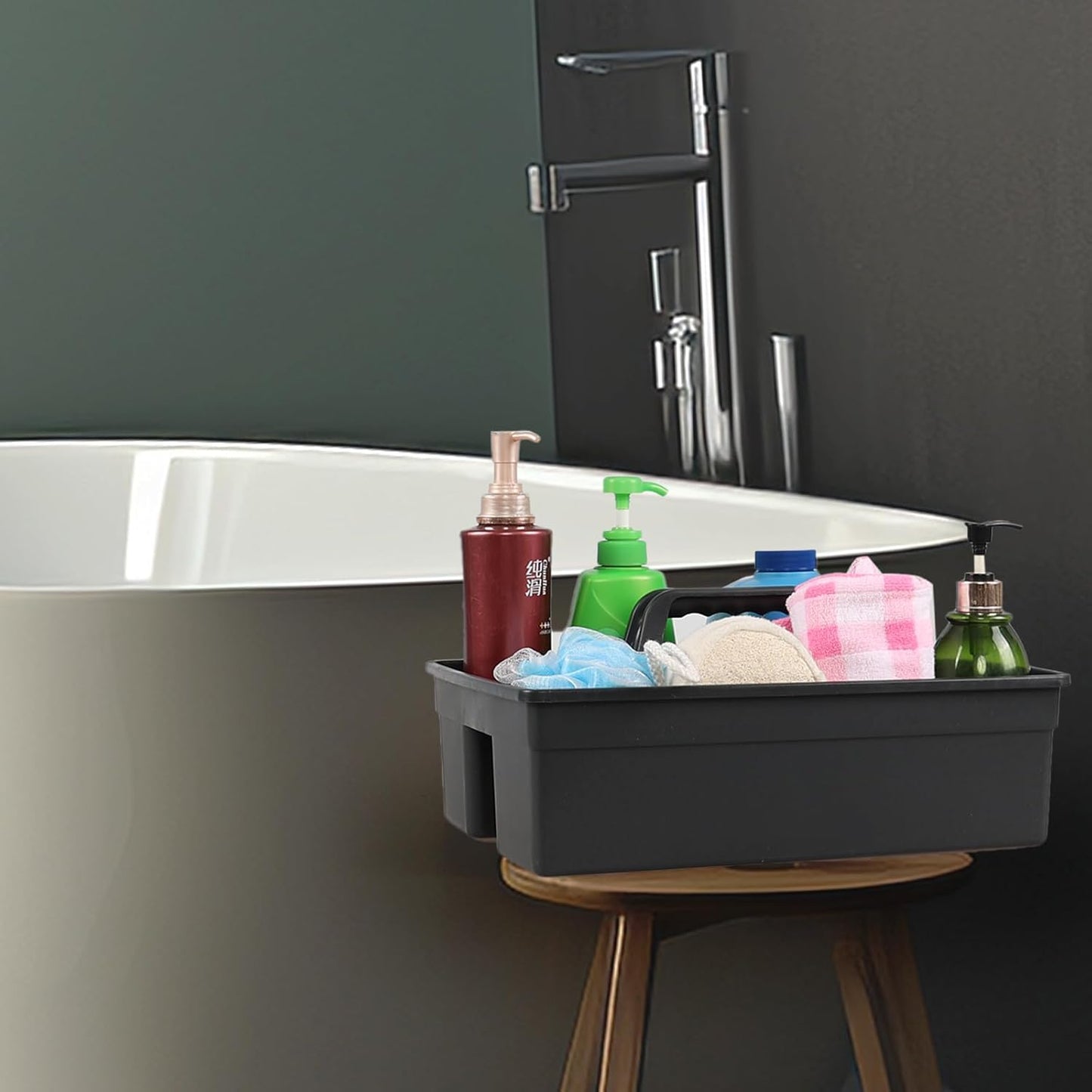 Anbers Plastic Cleaning Caddy with Compartments, Easy Carry Cleaning Supplies Organizer Caddy, 6 Pack