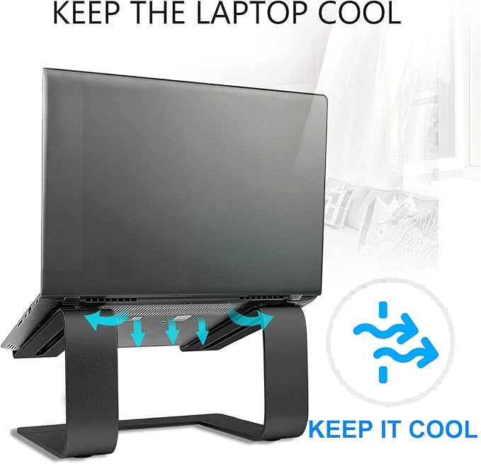 Urmust Laptop Stand for Desk - Ergonomic Computer Stand Riser Holder for MacBook Air Pro, Dell, HP, Lenovo, Samsung, Alienware Laptops 11-15.6" (Black, Up to 15.6" Laptop)