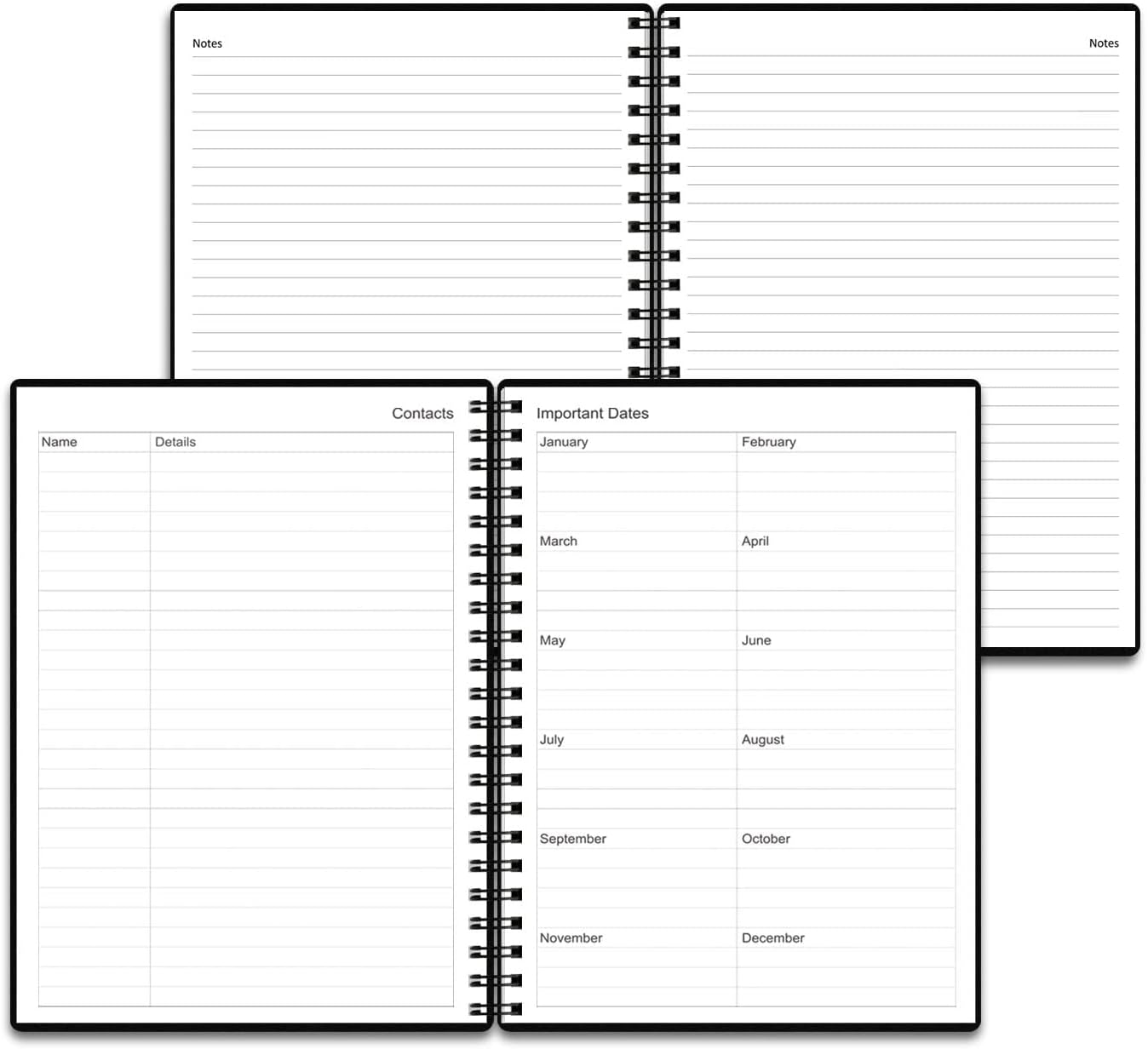 Tiankool Undated Daily Planner,Undated Planner with Hourly Schedules, Top Priorities Items and To Do List, Appointment Book for Time Management, 5.8 × 8.2 Inch