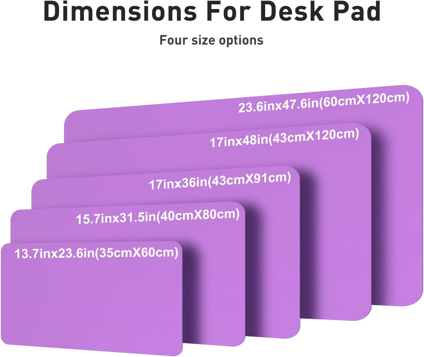 Aothia Faux Leather Desk Mat – Large Mouse Pad, Non-Slip PU Leather Blotter, Waterproof Writing Surface for Office and Home (Iris Violet, 47.2" x 23.6")