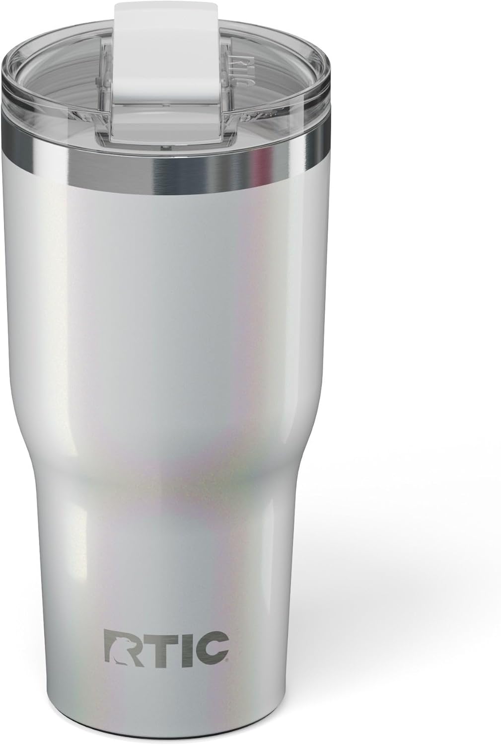 RTIC 30oz Essential Tumbler with Lid, Ceramic Lined, Insulated, Stainless Steel, Metal, Double Wall Vacuum-Insulation, Travel Cup for Iced Coffee, Tea, Hot and Cold Drink, Cool Grey Glitter