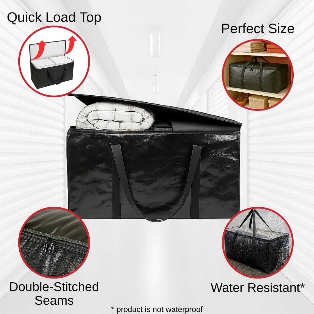 BAG-THAT! 6 - Pack Heavy Duty Large Moving Bags, with Strong Zipper and Comfortable Handles Durable & Sturdy Clothes packing Storage Bags Totes Bins Packing Moving Boxes College Supplies for moving.