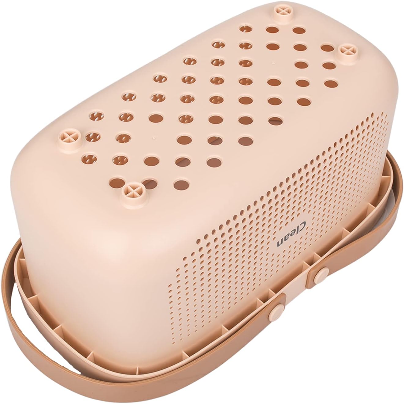 JiatuA Plastic Storage Basket with Handle Portable Shower Caddy Tote Organizer Basket Bin for Bathroom Kitchen Dorm Room Bedroom, Pink