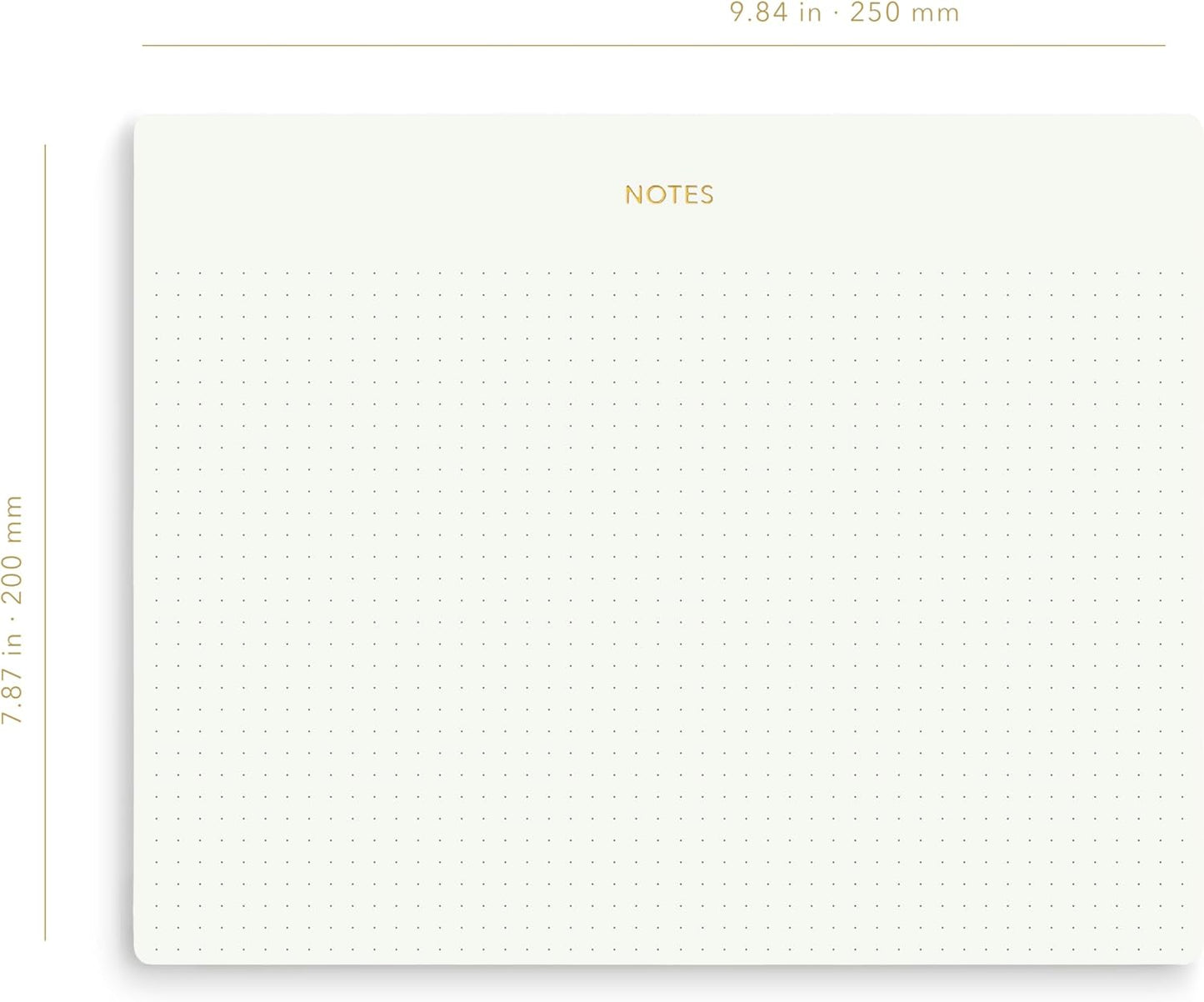 Mouse Pad Notepad for Professionals, 9.8" x 7.9", 50 Sheets, Minimalist, Gold Foiled, Dotted Layout, Executive's Desk Note Pad, To Do List Notepad, Eco-friendly, FSC™ Certified Planner Pad