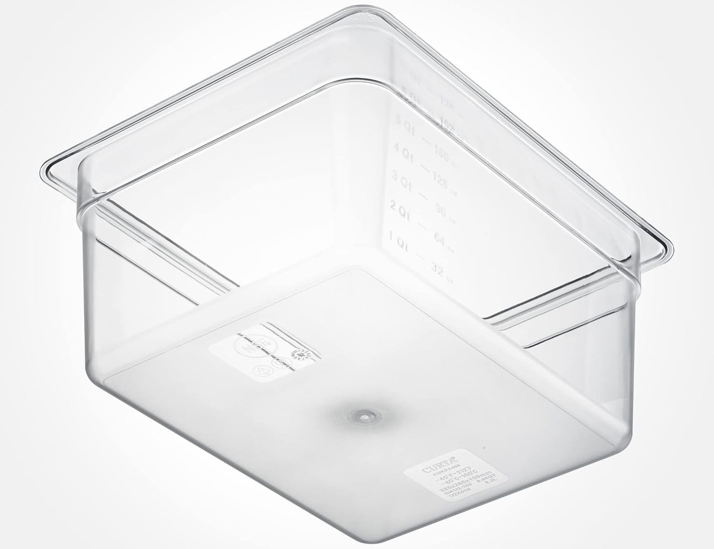 CURTA 6 Pack NSF Food Pans, Half Size 6 Inch Deep, Commercial Polycarbonate Plastic Clear Freezer-Safe