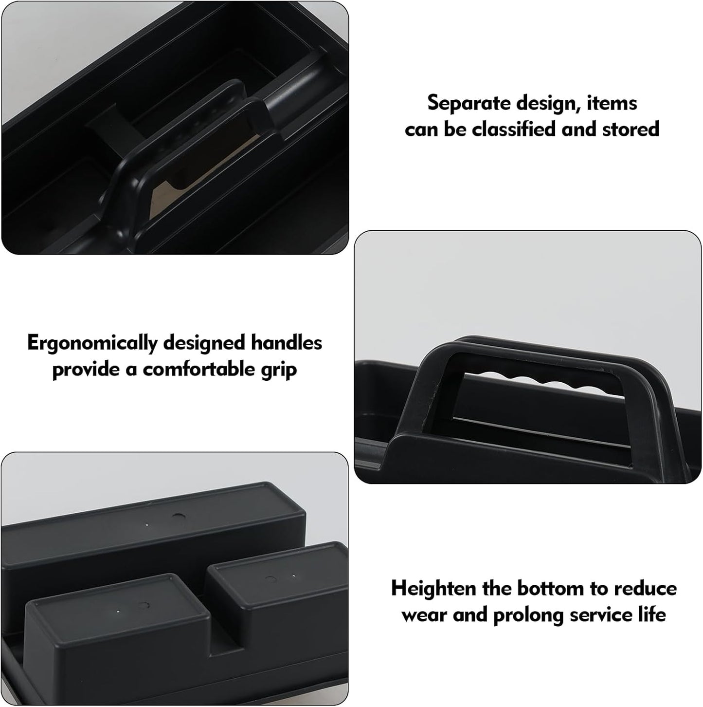 Plastic Cleaning Caddy Tote, Cleaning Tool Storage Carry Caddy, Black, 6 Packs