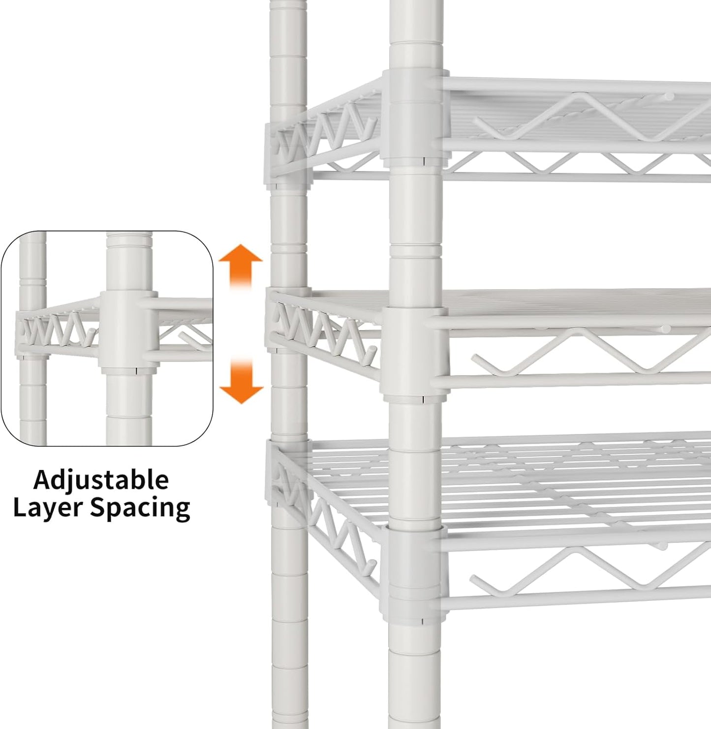 SINGAYE 4 Small Shelves Storage Shelf Wire Shelving Unit Metal Shelf Adjustable Organizers Storage Shelving with Wheels for Bathroom Laundry Room Kitchen Pantry