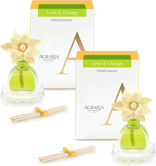 AGRARIA AirEssence & PetiteEssence Flower and Reed Diffuser Set, Luxury Home Fragrance Set, Scented Oil Reed Diffuser Gift for All Occasions