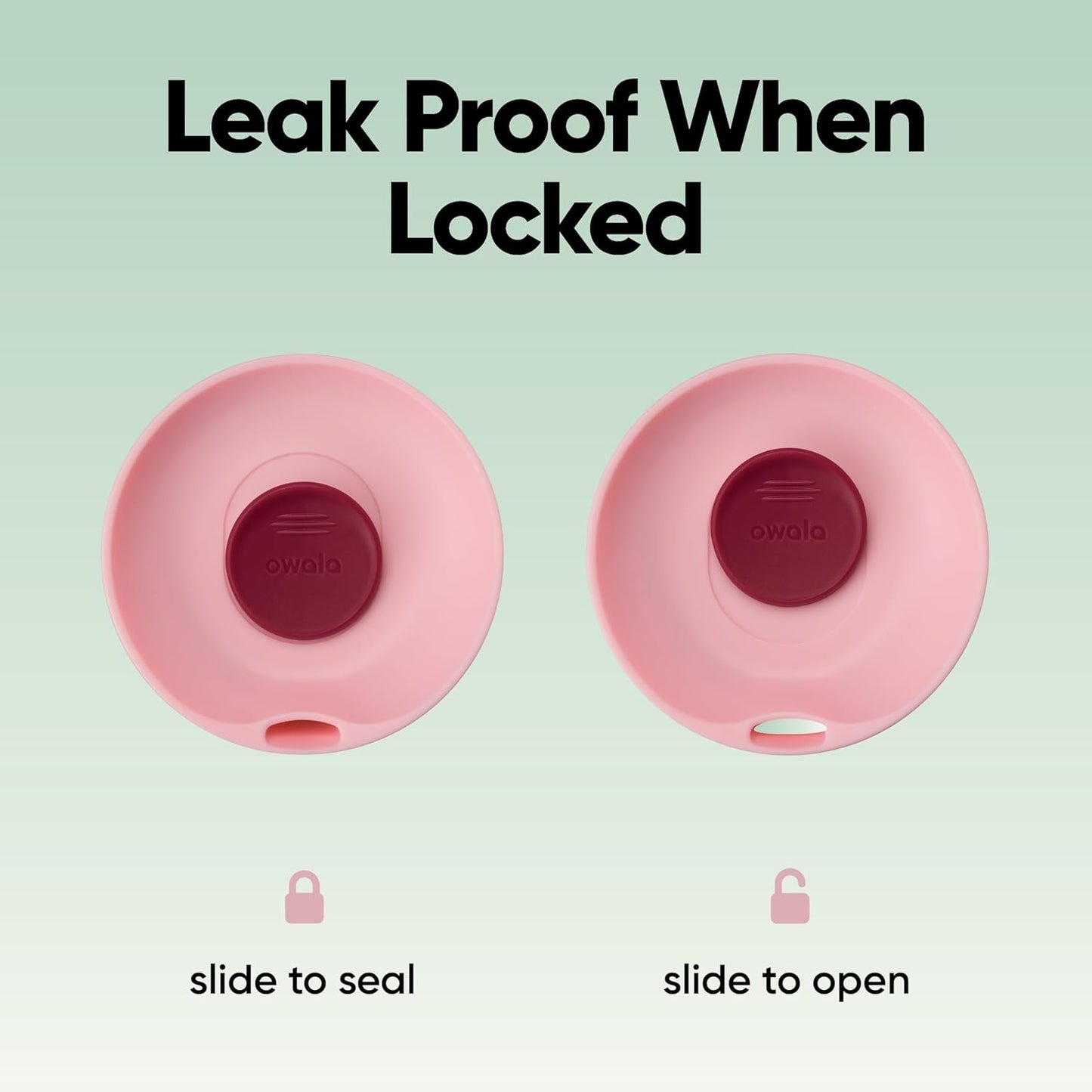 Owala SmoothSip Slider Insulated Stainless Steel Coffee Tumbler, Reusable Iced Coffee Cup, Hot Coffee Travel Mug, BPA Free 12 oz, Pink/Red (Strawberry Fields)